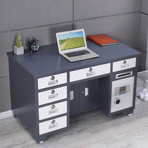 All-steel safe desk computer desk home writing desk shop coin cash register desk fingerprint password Finance table
