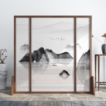 New Chinese screen partition living room entrance shielding bedroom home log solid wood office modern Simple Mobile