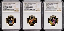 NGC rating 69 points 2000 2002. 2003 1/2 ounce Dream of Red Mansions one, two and three sets of gold coins full set