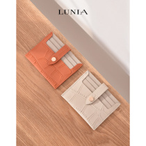 Korean version genuine leather card bag female ultra-thin and small damp crocodile grain calf leather card with zero money bag integrated card bag incl.