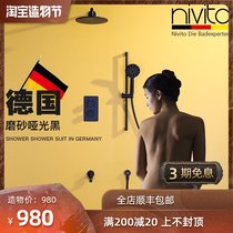 Germany nivito black embedded concealed shower set Hidden embedded wall shower constant temperature all copper