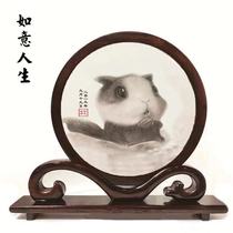 2020 nian rat tai mao xiu baby photo lanugo dan mian xiu portrait embroidery Zodiac