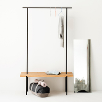 ins Wind porch shoe stool hanger integrated floor bedroom solid wood creative coat rack home Nordic simplicity