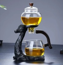 A deer high-rise tea set automatic kung fu tea set lazy glass bubble teapot magnetic home Net Red