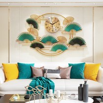 New Chinese wall clock living room home fashion Chinese style clock creative silent clock sofa background wall decoration pendant