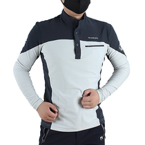 MONTPIC outdoor sports mountaineering T-shirt men long sleeve collar quick-drying clothes slim hiking casual sweatshirt spring and autumn