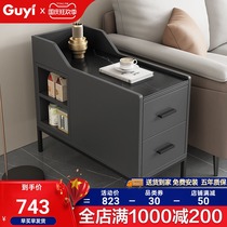 Italian side rock plate sofa storage small locker bedroom bedside cabinet home living room corner side cabinet
