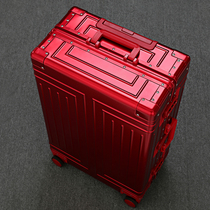 Jue Jin luggage Big Red Wedding box dowry box aluminum frame trolley case 24 dowry case for men and women 26