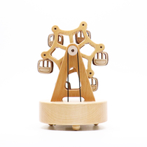 Wooden happy Ferris wheel music box Sky City music box Creative birthday Tanabata gift for girlfriends girls