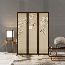 Chinese screen solid wood partition Living room Office bedroom occlusion household folding mobile Simple modern decoration entrance