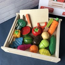 Wooden cut to see fruit bread 1-3 years old childrens house toys role-playing Chile early education toys