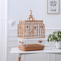 Factory source pet cage tiger skin Xuanfeng peony parrot Starling breeding cage splash-proof bird cage