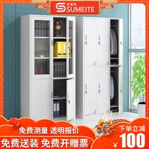 New thickened iron wardrobe staff lockers gym with lock storage cabinet dormitory change shoes cabinet cupboard