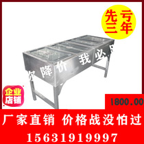  Stainless steel dining table Stainless steel dining table Hotel canteen pool with platform single and double slot vegetable washing basin customized