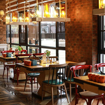  Restaurant table and chair combination furniture customization Hotel Restaurant Cafe Hot pot shop Snack dessert fast food restaurant Commercial