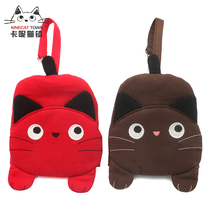 Japan design KINE cat cute cartoon stereo pure cotton key bag student hand carry with zero money bag womens bag