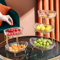 Nordic light luxury fruit plate multi-layer creative living room tea table snack plate home Net red modern high-end fruit plate ornaments