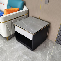 Light luxury Rock board sofa side cabinet marble corner counter modern simple living room side few Nordic coffee table storage Square