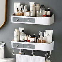 Bathroom shelf Wall-mounted non-perforated washstand Bathroom toilet wall washstand storage rack Wall-mounted