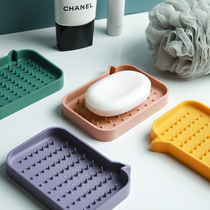 Sherry silicone soap box household drain box toilet countertop soap rack dormitory soap box