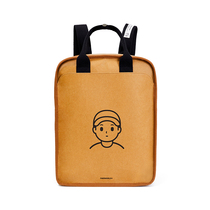 FINERWORLD washable kraft paper school bag double shoulder bag square backpack trendy country tide lovers retro male and female