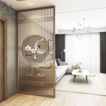 New Chinese-style screen living room partition wall modern entrance office Zen entrance door blocking porch Solid Wood Hollow