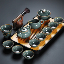 Gothic kiln tea set home office guests light luxury Chinese small tea table one tea tray tea tool Cup