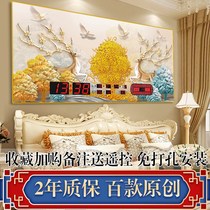 Jiading cat 2021 new calligraphy and painting perpetual calendar electronic clock wall hanging digital calendar home living room wall hanging clock