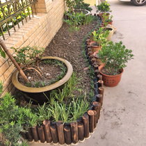 Courtyard Outdoor anti-corrosion wood small fence Indoor balcony Outdoor garden flower pool decorative round wood stake fence fence
