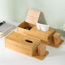 Customized high-end large multi-function tissue box small storage box Japanese-style simple light luxury hotel restaurant commercial box