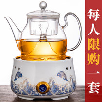 Vintage electric ceramic stove teapot tea maker Net red mini Japanese ceramic set high-grade small office glass