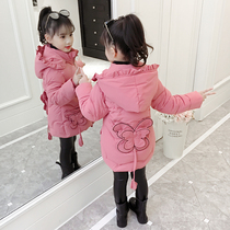 Girls winter clothes padded jackets 2022 new baby girls foreign style jacket childrens down padded jacket girls thickened padded jacket