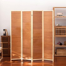 Japanese-style simple screen partition wall folding screen entrance folding mobile living room simple modern bamboo woven barrier curtain blocking bed