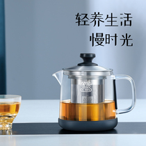 Yoshitani small green orange special brewing pot glass high temperature resistant tea kettle tea water separation flowing cup filter tea brewer