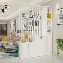 Nordic home iron entrance partition cabinet modern simple screen living room double-sided shoe cabinet integrated entrance shelf