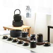 View the whole set of kung fu tea set home living room office Japanese high-end gift teapot tea cup set Cup