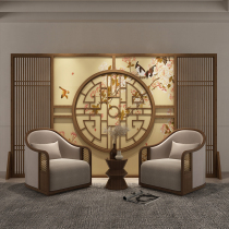 New Chinese screen partition living room into the home Solid Wood Hollow porch cover the tea house simple seat screen opening gift