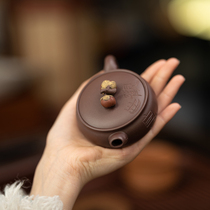 Mu Yitang tea ware pure handmade Yixing purple sand pot bionic instrument Guan Shi Shi Zi Shu