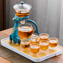 Net red teapot glass automatic tea set set lazy home kung fu tea living room tea tray small set of tea artifact