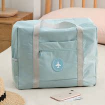 Large capacity travel bag women foldable luggage waiting bag storage bag portable portable simple short trolley bag