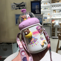  Childrens mini insulated water cup lady cute high-value portable small student cartoon stainless steel net red cup