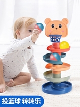 Infant children turn around the music track sliding ball tower stacking music Early education puzzle fun multi-functional baby 1-2 toys
