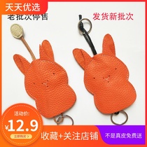 Mini original genuine leather handmade key bag female type waist hanging pull-out real cow leather woman car multifunction lock spoon button