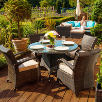 Outdoor Leisure Balcony Table And Chairs Three-Five Pieces Outdoor Patio Open Garden Open-air Garden rattan table and chairs combined long table waterproof