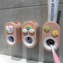 Childrens Automatic toothpaste artifact storage rack single wall-mounted non-perforated cartoon cute toothpaste squeezer