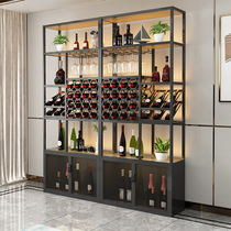 Wrought wine cabinet floor Wine Rack restaurant bar with lantern wine cabinet wine glass storage rack household red wine display cabinet