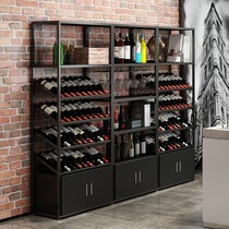 Wine cabinet Wine rack Wrought iron floor-to-ceiling display cabinet Bar wine storage rack Glass rack Simple multi-layer shelf