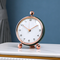 Nordic light luxury clock living room home clock desktop modern bedside small table clock ornaments