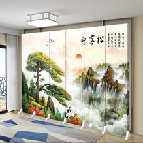 New Chinese screen partition wall Living room folding mobile office Simple bedroom occlusion Simple modern home