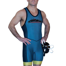 Badiace big tiger head mens one-piece wrestling suit Classical wrestling suit One-piece weightlifting suit Tights